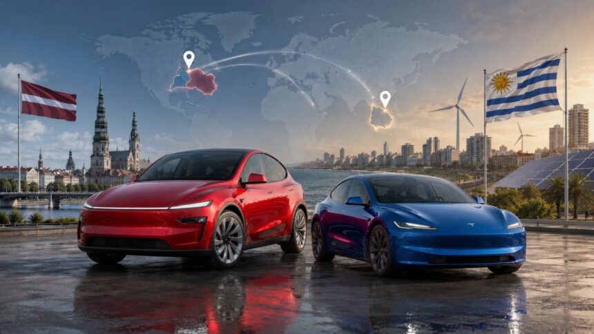 Tesla Latvia And Uruguay Launch Marks New Two-Continent Expansion